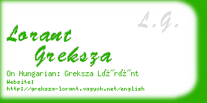 lorant greksza business card